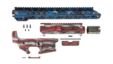Patriotic AM-15 Build Kit: Receiver Set + 15'' Handguard (w/ Barrel Nut and Hardware)